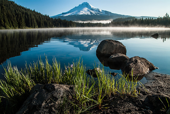 Mt. Hood and rocks